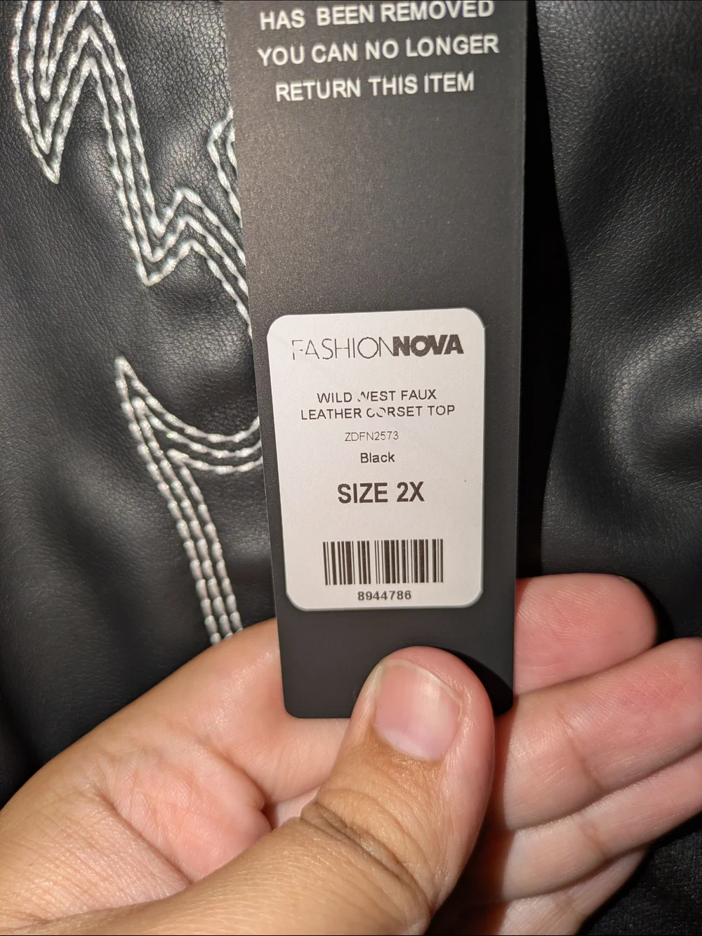 Fashion Nova strapless faux